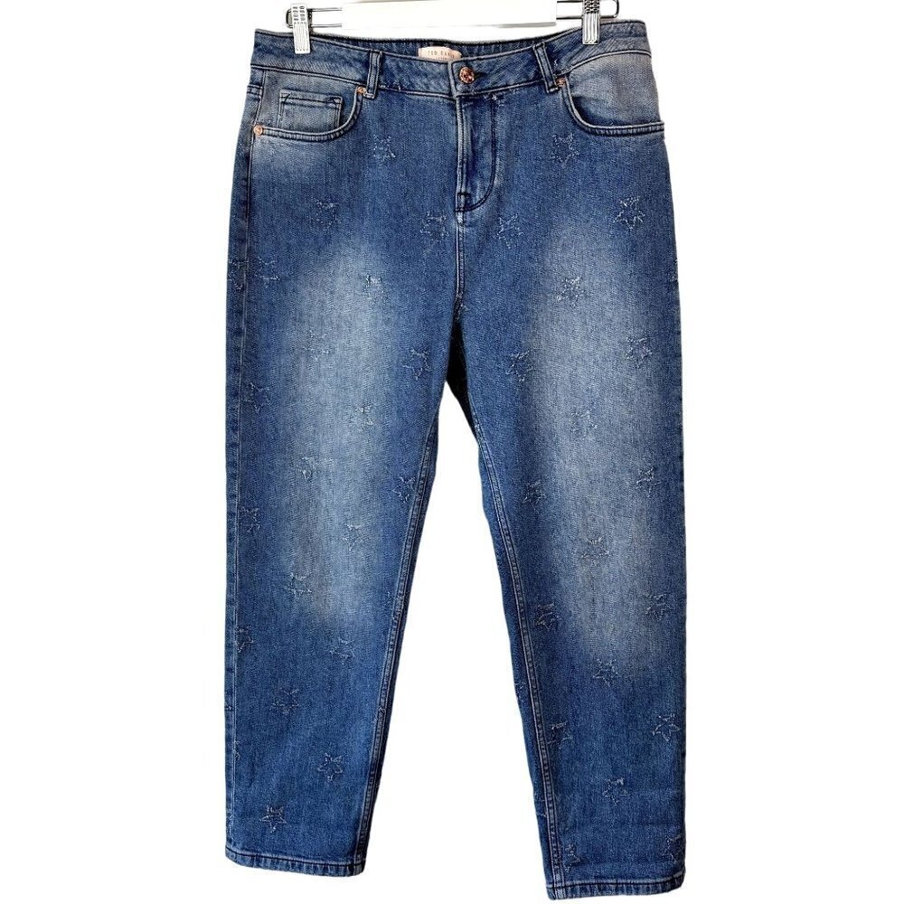 Ted Baker Randee Star Abrasion Boyfriend Jeans 30